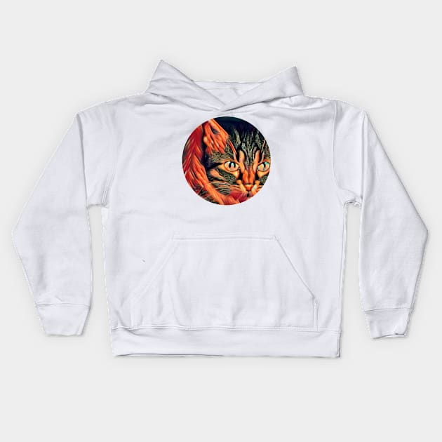 Curled Up floppy cat Kids Hoodie by GoranDesign